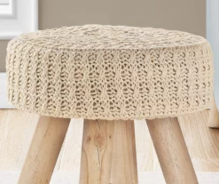 Wooden Leg Upholstered Ottoman -FurniHub Store 810533422 4