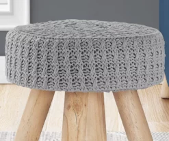 Wooden Leg Upholstered Ottoman -FurniHub Store 810533423 4