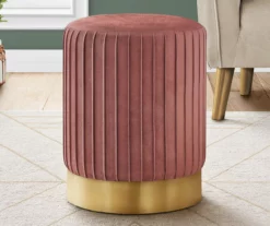Pleated Velvet Upholstered Ottoman -FurniHub Store 810533424 1