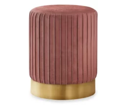 Pleated Velvet Upholstered Ottoman -FurniHub Store 810533424 2