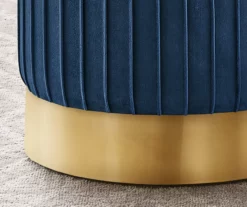 Pleated Velvet Upholstered Ottoman -FurniHub Store 810533428 4