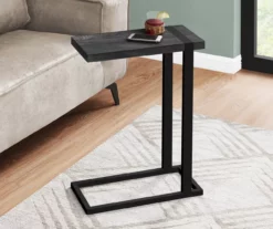 Black Reclaimed Wood Look C Side Table -FurniHub Store 810533449 1