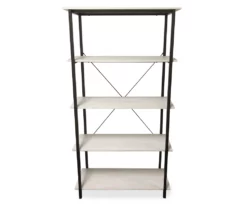 Real Living Rustic 5-Shelf Bookcase -FurniHub Store 810534676 1