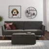 Regal Gray Linen Convertible Sleeper Futon -FurniHub Store 810535613 1