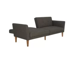Regal Gray Linen Convertible Sleeper Futon -FurniHub Store 810535613 5