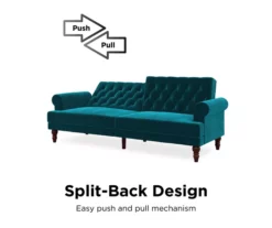 Cassidy Green Velvet Convertible Sleeper Futon -FurniHub Store 810535627 6