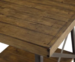 Pomona Pine Brown & Steel Gray 24" Wood Open-Shelf End Table -FurniHub Store 810535748 3