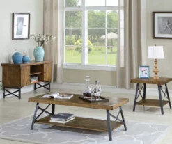 Pomona Pine Brown & Steel Gray 24" Wood Open-Shelf End Table -FurniHub Store 810535748 9