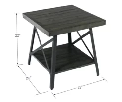 Pomona Gray & Steel Gray 24" Wood Open-Shelf End Table -FurniHub Store 810535749 2