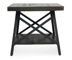 Pomona Gray & Steel Gray 24" Wood Open-Shelf End Table -FurniHub Store 810535749 5