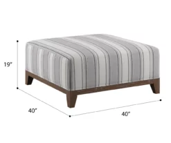 Stone Gray Square Wood Leg Ottoman -FurniHub Store 810535755 2