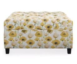 Golden Poppy Wood Leg Storage Ottoman -FurniHub Store 810535757 4