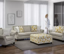 Golden Poppy Wood Leg Storage Ottoman -FurniHub Store 810535757 7