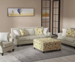 Golden Poppy Wood Leg Storage Ottoman -FurniHub Store 810535757 8