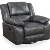 Paulson Gray Faux Leather Swivel Gliding Recliner -FurniHub Store 810535759 1