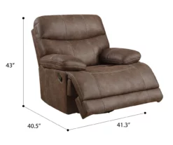 Brown Microfiber Swivel Gliding Recliner -FurniHub Store 810535760 A7 1