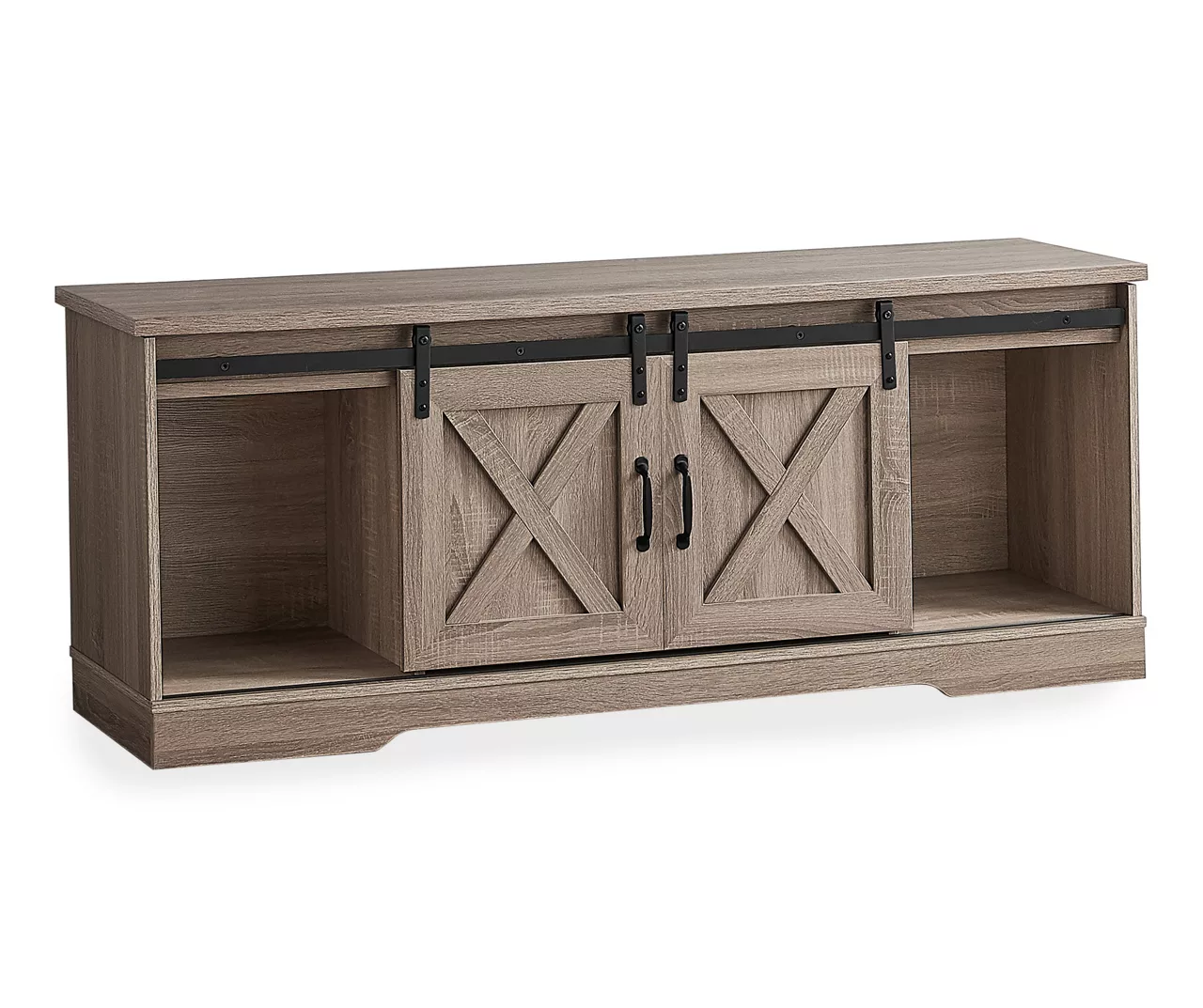 59" Dark Taupe Wood Look Sliding Barn Door TV Stand 3 59" Dark Taupe Wood Look Sliding Barn Door TV Stand