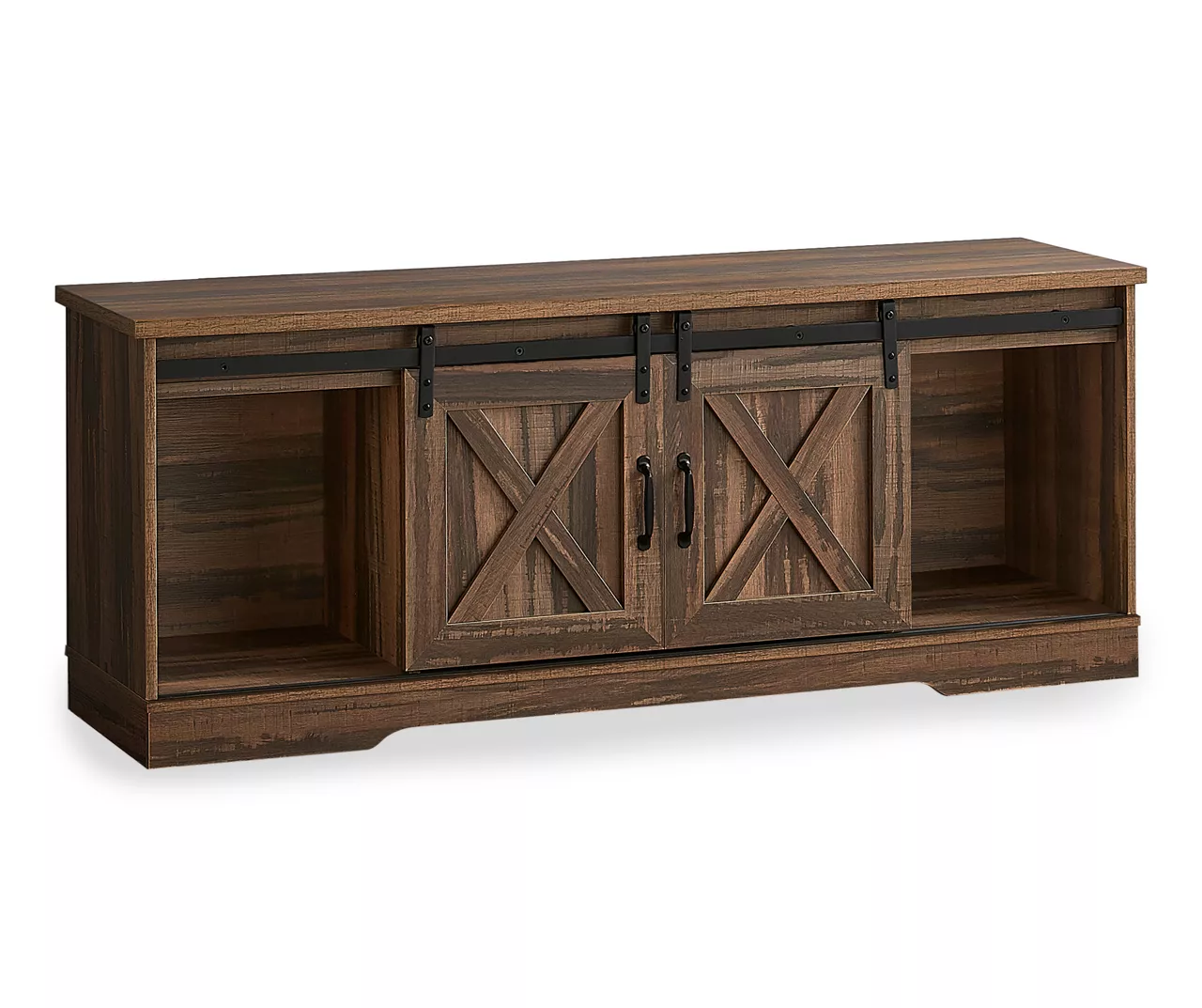 60" Reclaimed Brown Wood Look Sliding Barn Door TV Stand 3 60" Reclaimed Brown Wood Look Sliding Barn Door TV Stand