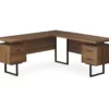 Walnut Wood Look 3-Drawer L-Shaped Corner Computer Desk 2 Walnut Wood Look 3-Drawer L-Shaped Corner Computer Desk -FurniHub Store 810535778 2