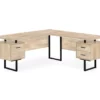 Natural Wood Look 3-Drawer L-Shaped Corner Comptuer Desk 1 Natural Wood Look 3-Drawer L-Shaped Corner Comptuer Desk -FurniHub Store 810535780 2