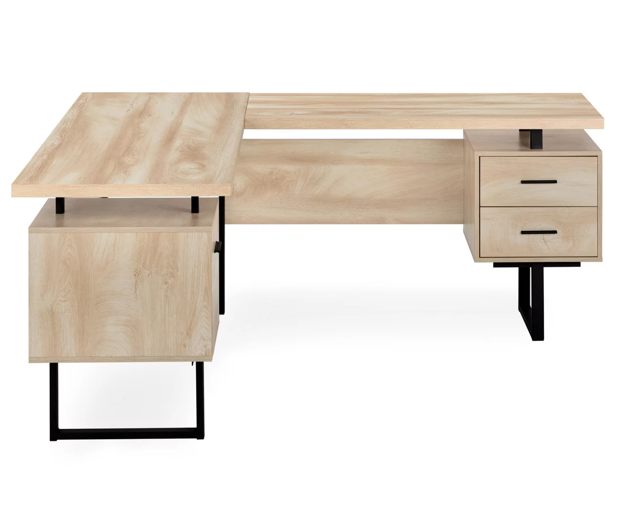 Natural Wood Look 3-Drawer L-Shaped Corner Comptuer Desk 7 Natural Wood Look 3-Drawer L-Shaped Corner Comptuer Desk - Image 5