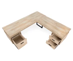 Natural Wood Look 3-Drawer L-Shaped Corner Comptuer Desk 16 Natural Wood Look 3-Drawer L-Shaped Corner Comptuer Desk -FurniHub Store 810535780 7