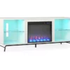 Newland White Electric Fireplace Console 2 Newland White Electric Fireplace Console -FurniHub Store 810538184 3