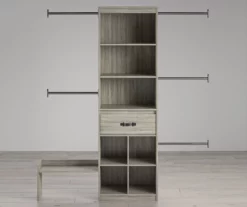 Nova Grow With Me Gray Oak Adjustable Closet Organizer -FurniHub Store 810538199 3