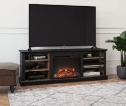 70" Fowler Black Electric Fireplace Console -FurniHub Store 810538243 1
