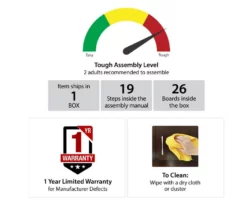 70" Fowler Black Electric Fireplace Console -FurniHub Store 810538243 6