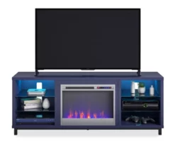 70" Intrepid Navy Deluxe Electric Fireplace Console -FurniHub Store 810538244 2