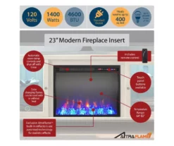 70" Intrepid Navy Deluxe Electric Fireplace Console -FurniHub Store 810538244 5