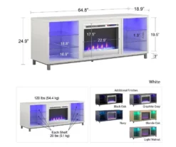 70" Intrepid Navy Deluxe Electric Fireplace Console -FurniHub Store 810538244 6