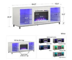 70" Intrepid Light Walnut Deluxe Electric Fireplace Console -FurniHub Store 810538245 5