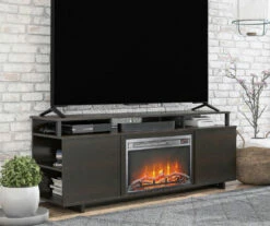 65" Himmel Espresso Electric Fireplace Console -FurniHub Store 810538249 2