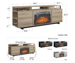65" Himmel Espresso Electric Fireplace Console -FurniHub Store 810538249 6