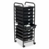 Black Metal 10-Drawer Rolling Storage Cart -FurniHub Store 810539916 1