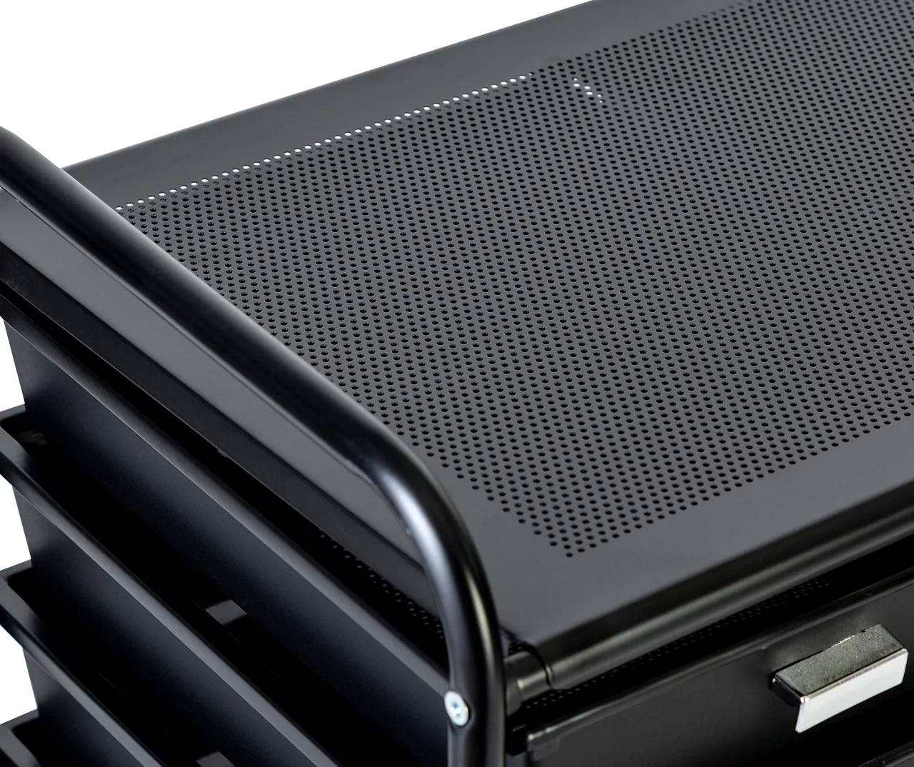 Black Metal 12-Drawer Rolling Storage Cart 6 Black Metal 12-Drawer Rolling Storage Cart - Image 4