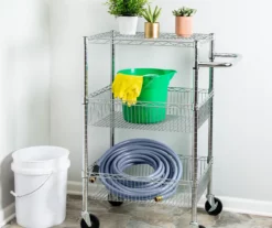Chrome 3-Shelf Storage Cart -FurniHub Store 810539919 2