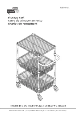 Chrome 3-Shelf Storage Cart -FurniHub Store 810539919 6