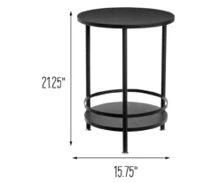 Black Round 2-Tier Side Table -FurniHub Store 810539922 5