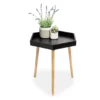 Black Hexagon Wood Leg End Table 2 Black Hexagon Wood Leg End Table -FurniHub Store 810539923 1