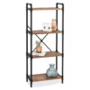 Black Industrial 4-Tier Bookshelf -FurniHub Store 810539935 1