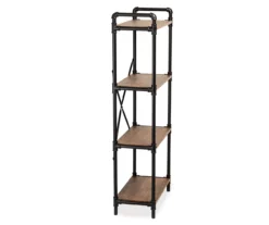 Black Industrial 4-Tier Bookshelf -FurniHub Store 810539935 4