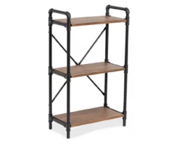 Black Industrial 3-Tier Bookshelf -FurniHub Store 810539936 3