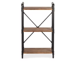 Black Industrial 3-Tier Bookshelf -FurniHub Store 810539936 4