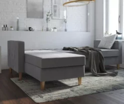 CosmoLiving Liberty Gray Chenille Sectional Storage Futon -FurniHub Store 810541025 3