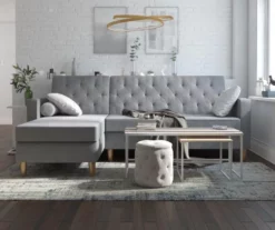 CosmoLiving Liberty Gray Chenille Sectional Storage Futon -FurniHub Store 810541025 4