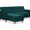 CosmoLiving Liberty Green Velvet Sectional Storage Futon -FurniHub Store 810541026 5