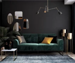 CosmoLiving Adley Teal Velvet Coil Convertible Sleeper Futon -FurniHub Store 810541038 3